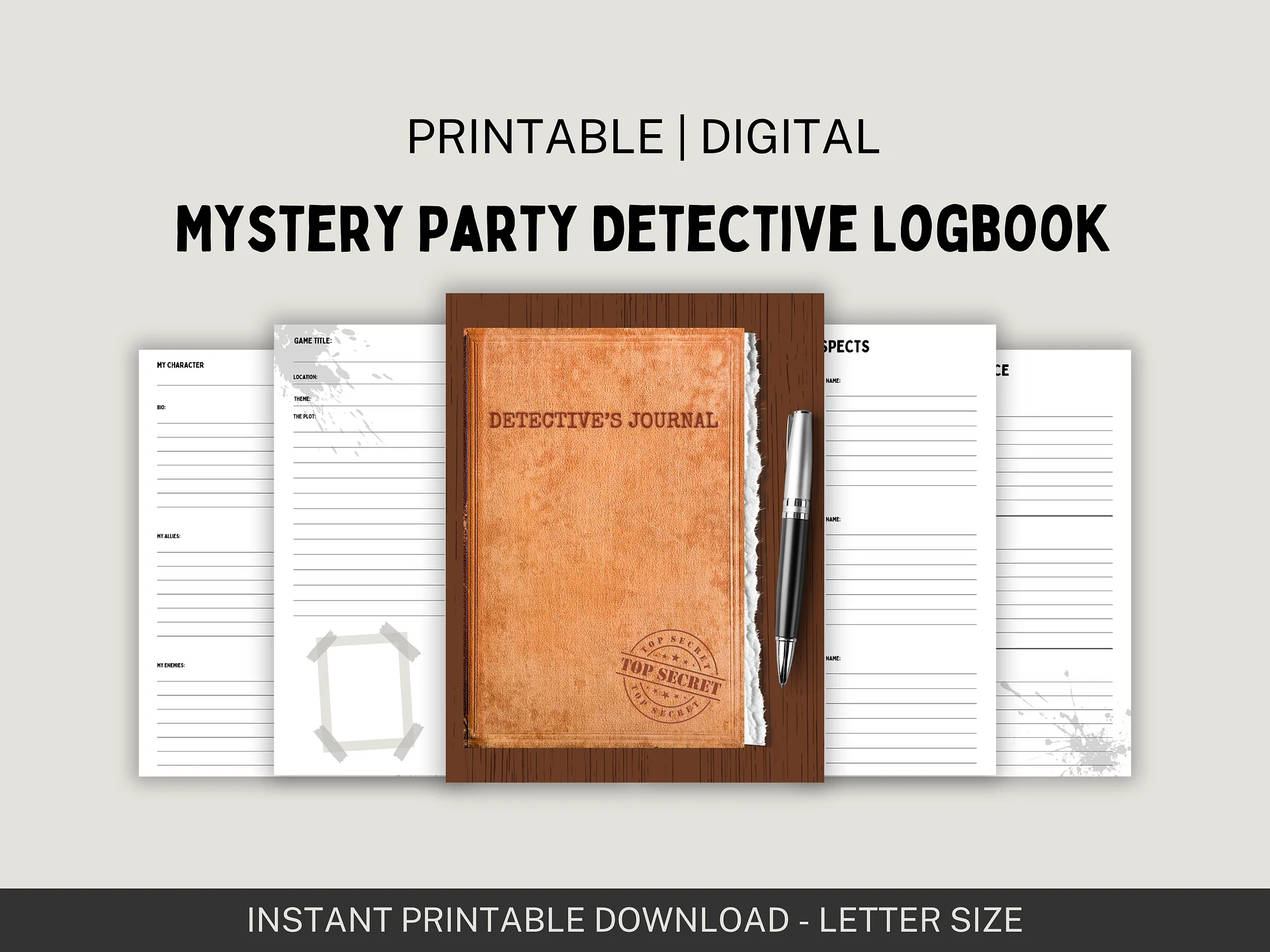 Digital Mystery Party Detective Logbook product image (1)
