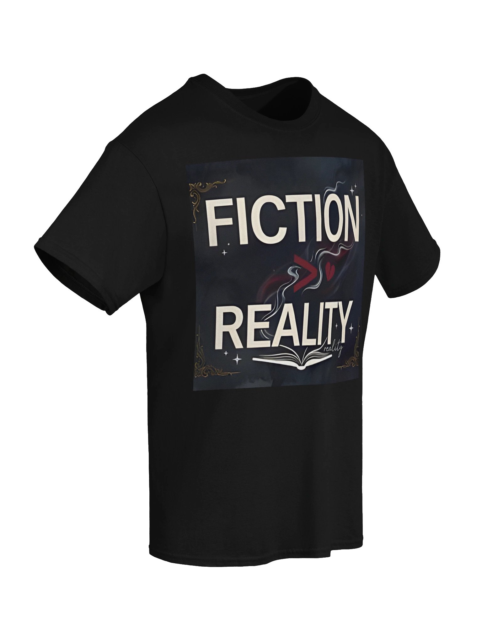 Fiction Over Reality Book Lover T-Shirt for Readers Who Escape Into Books product image (6)
