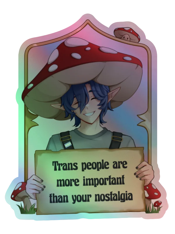Holographic trans charity sticker product image (1)