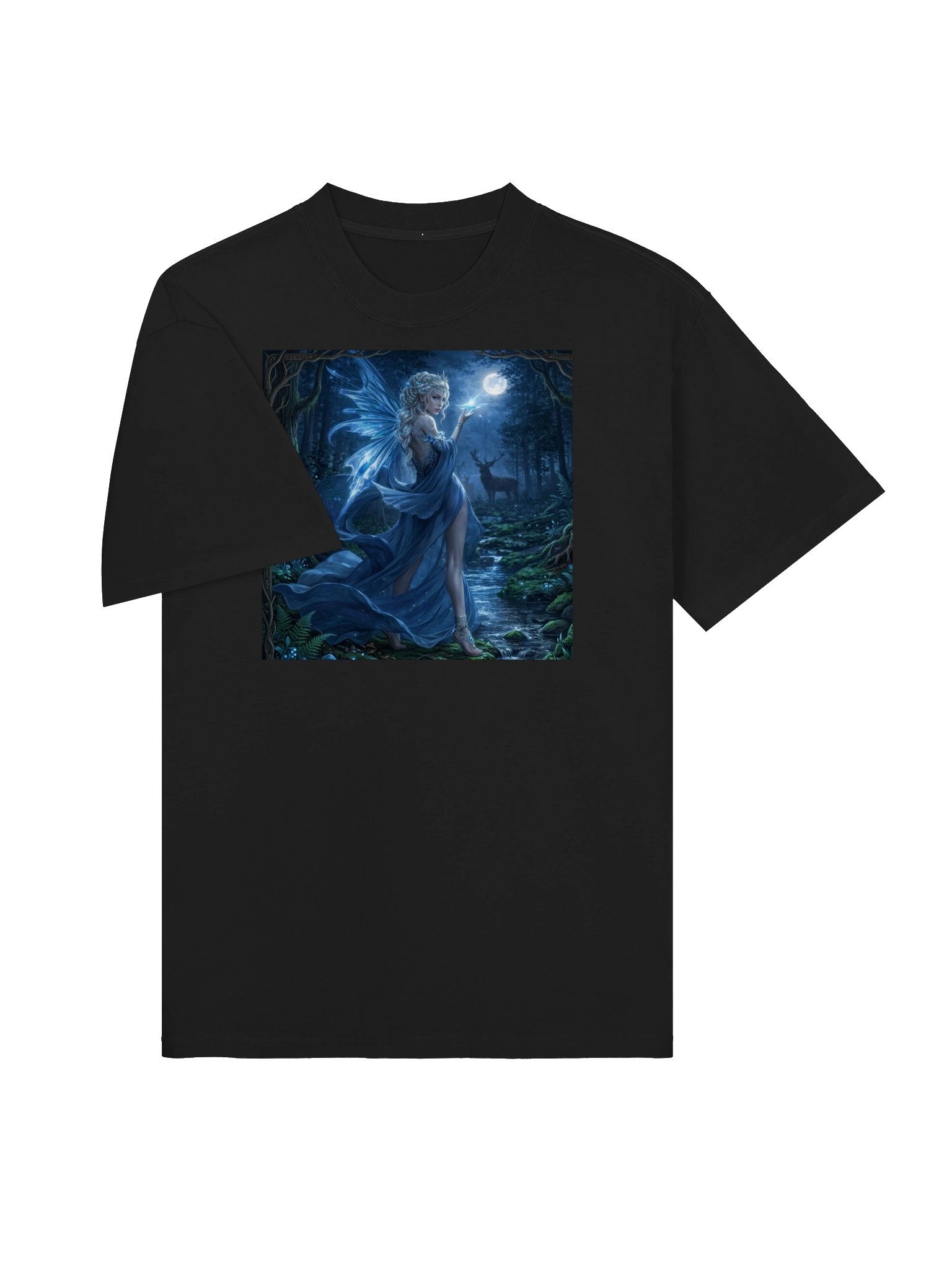 Moonlit Forest Fairy | Astral Mystical Art | Blue Moon Goddess Portrait product image (3)