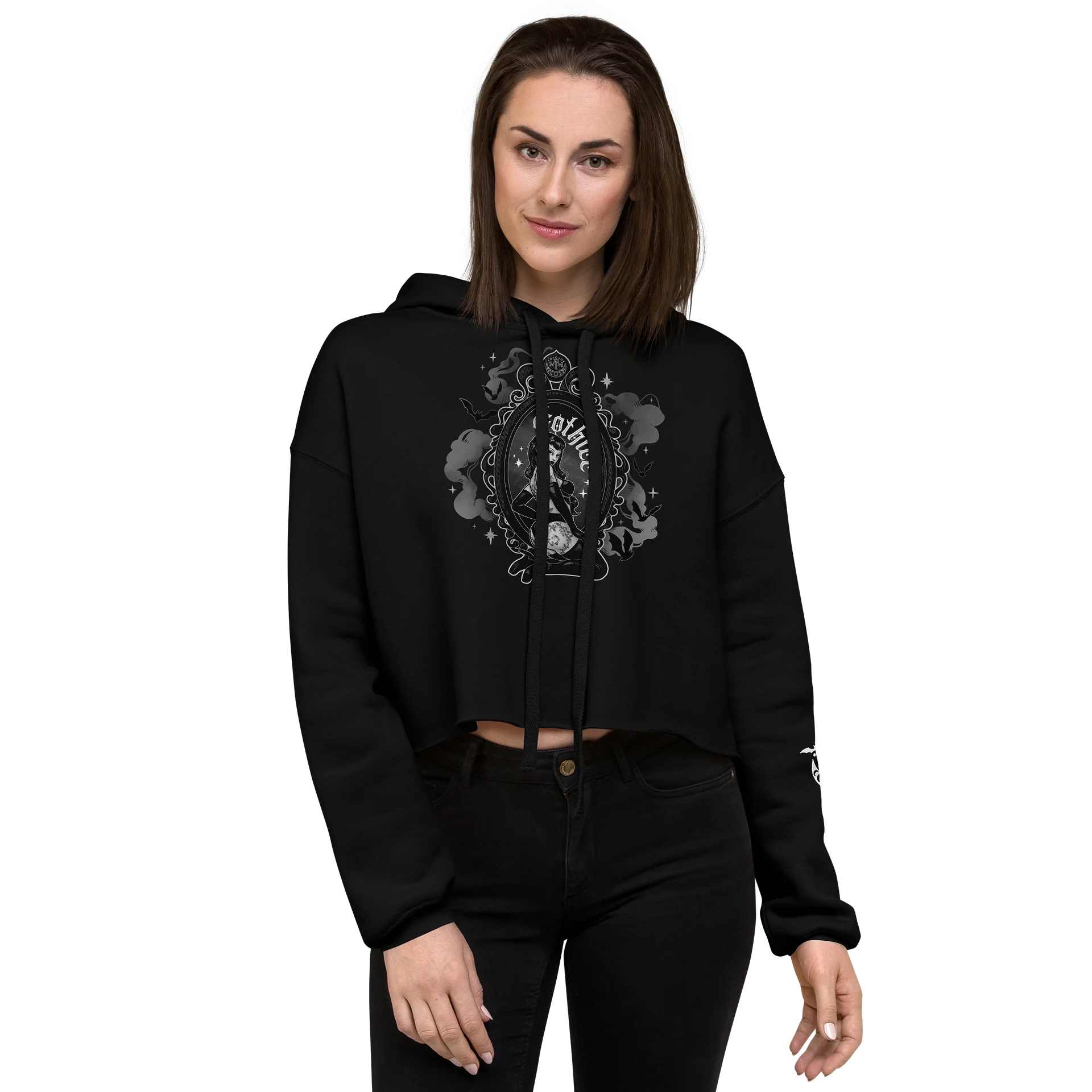 𝖌𝖔𝖙𝖍𝖎𝖈𝖈 crop hoodie product image (2)