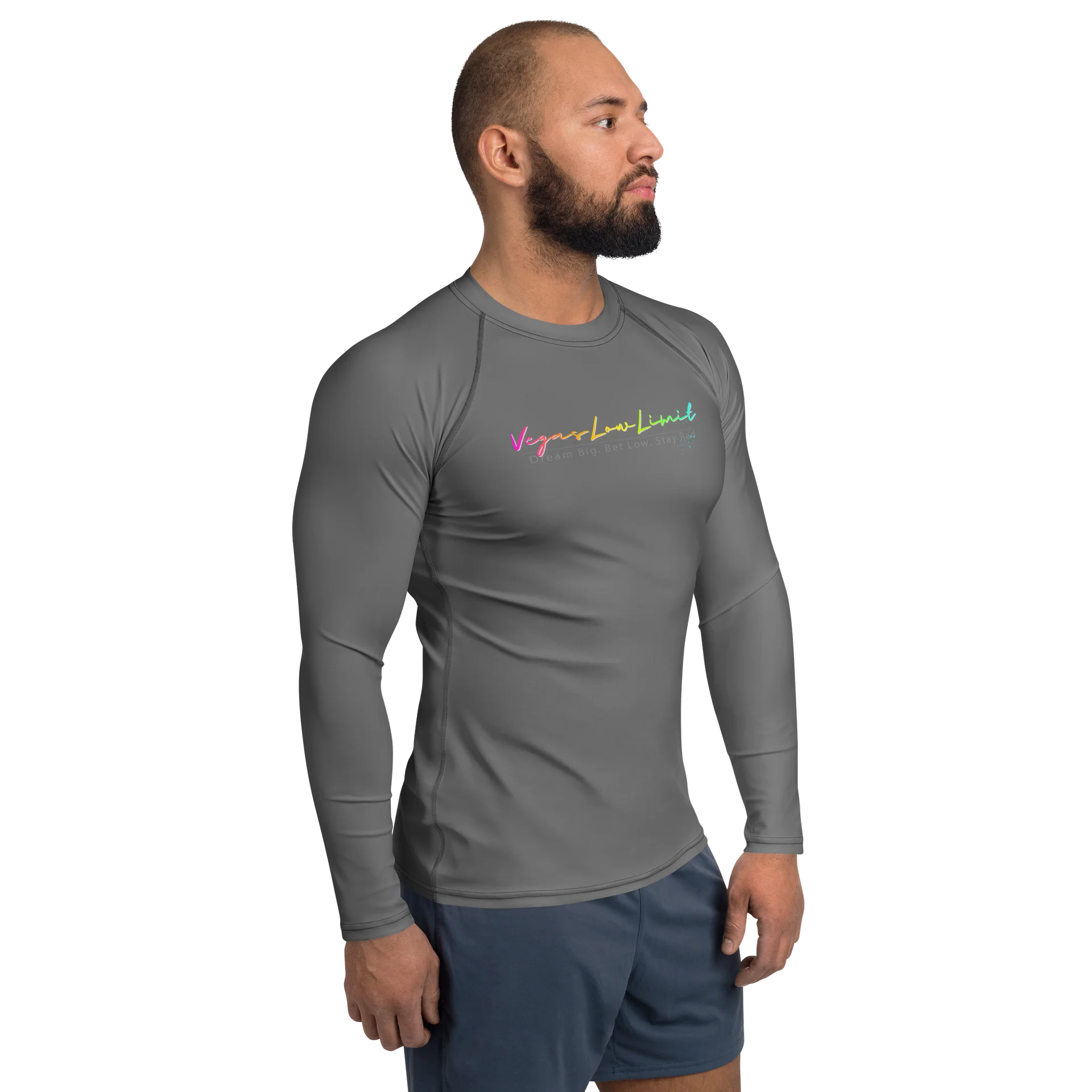 Vegas Low Limit Men's Rash Guard - Grey product image (4)