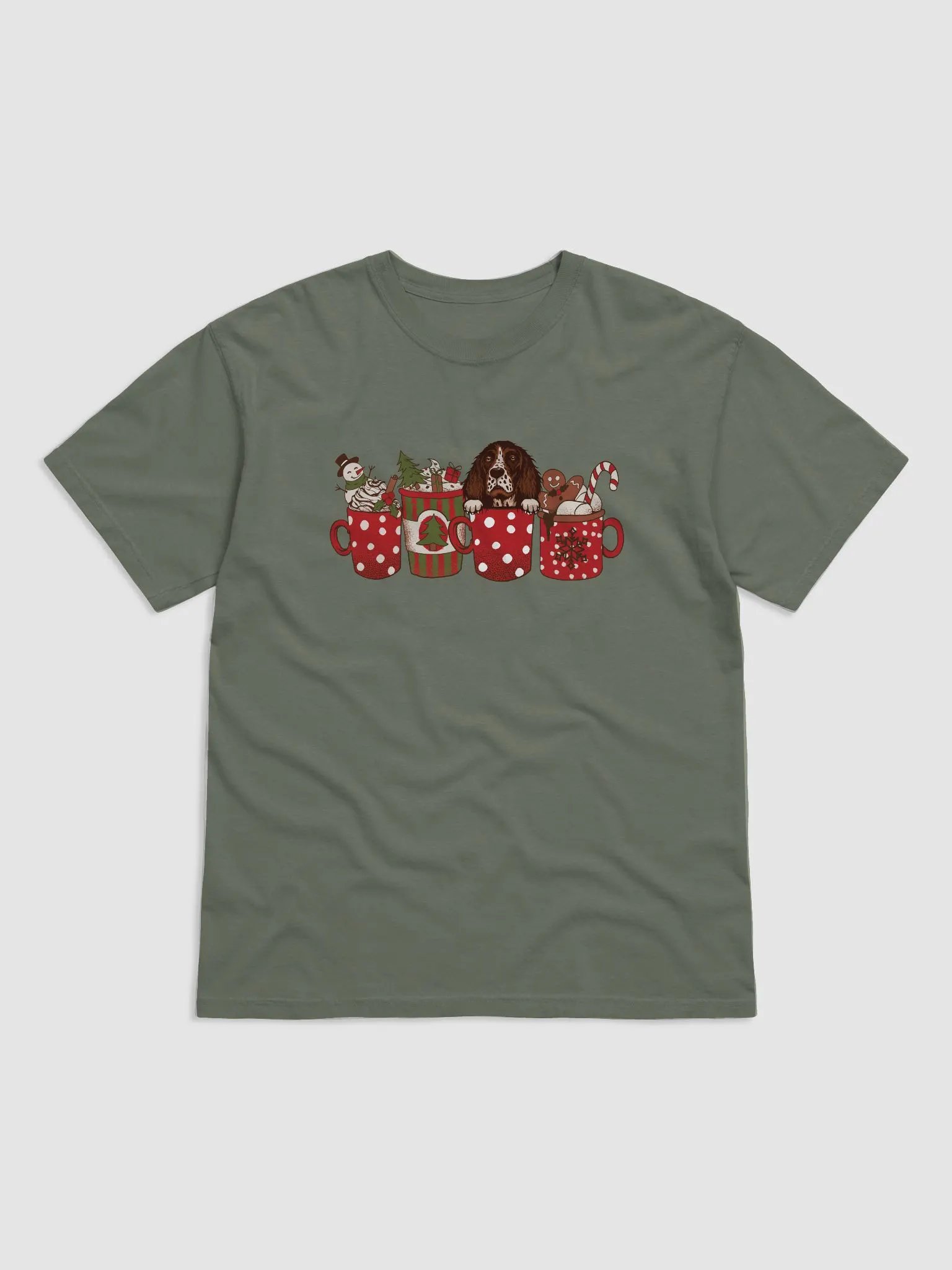 Cute Springer Spaniel in a Christmas Cup T-Shirt | Funny Christmas Pup in a Cup product image (19)