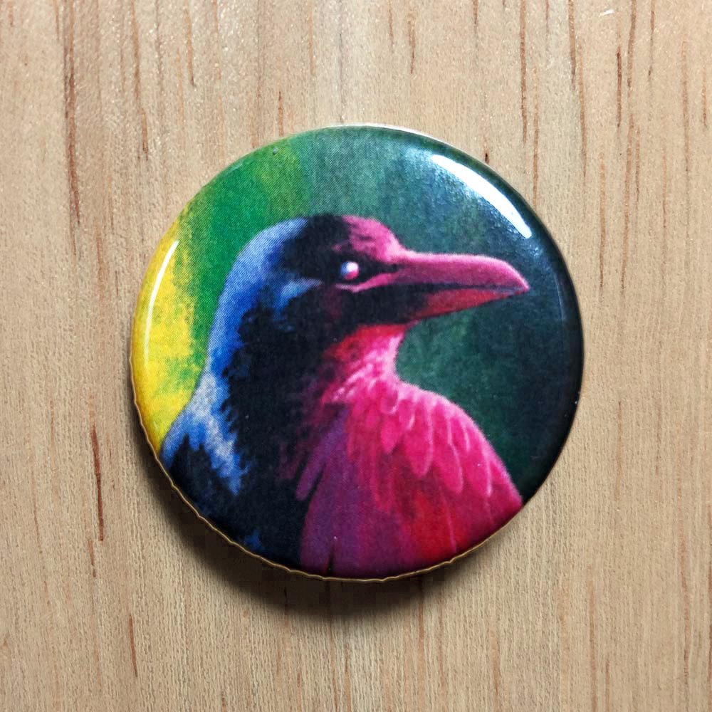Spooky Raven Button Pin product image (1)