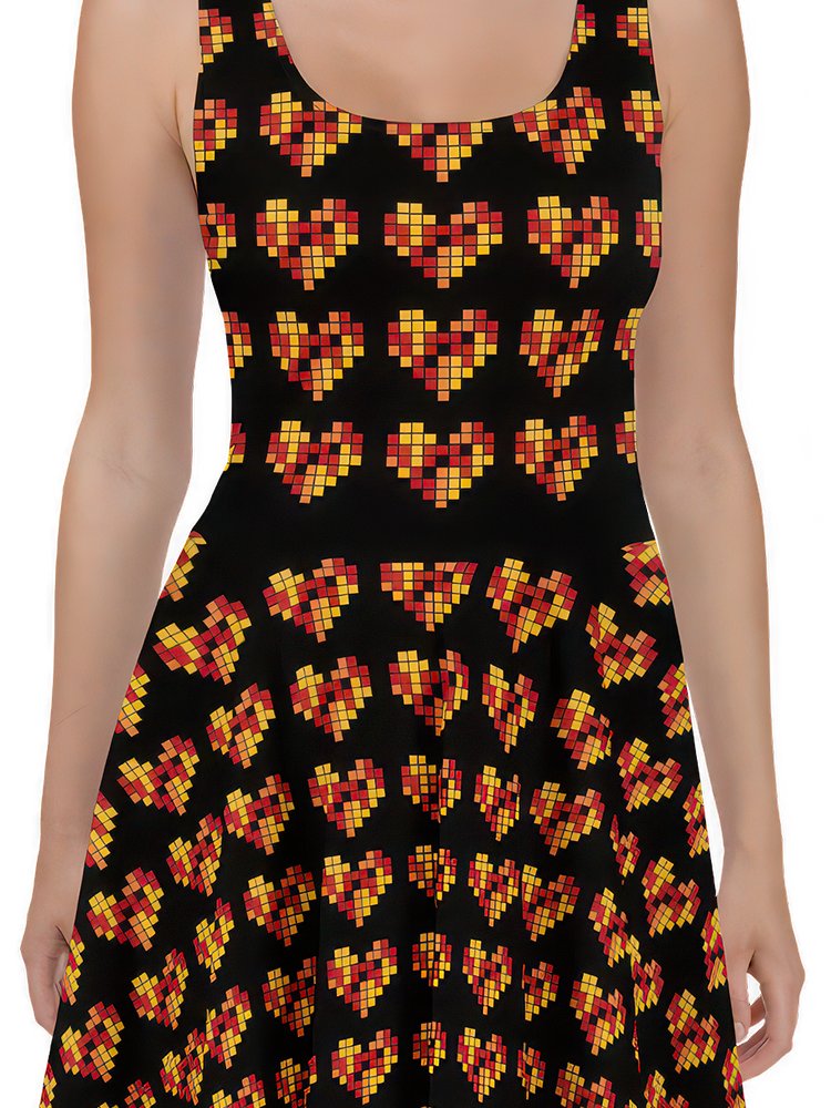 Pixel Art Hearts Dress 8-Bit Retro product image (2)