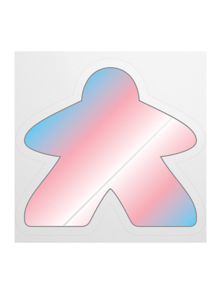 Trans Pride Gradient Meeple Sticker product image (3)
