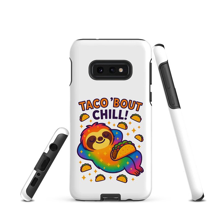 Taco ’Bout Chill – Funny Sloth Samsung Case | Taco Lover Tough Phone Case – Sloths Having Snacks Collection product image (1)