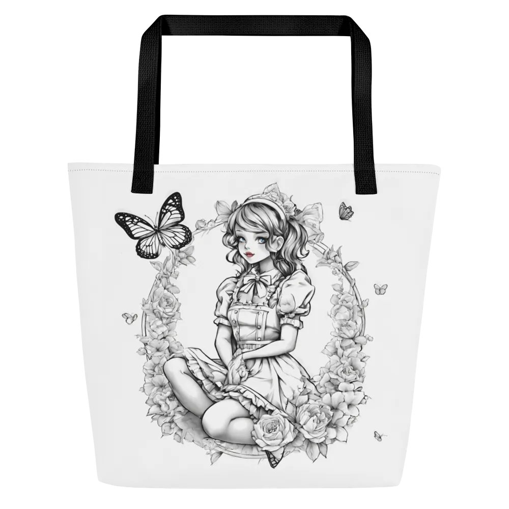 Monochrome Maid Floral Tote Bag product image (4)
