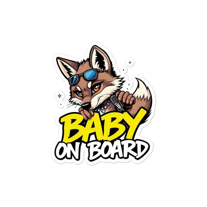 Urban Wolf Baby On Board Car Decal - 5x5 Premium Streetwear Vinyl Sticker - Aesthetic Hip Hop Wolf Graphic for Cars, SUVs & Trucks product image (1)
