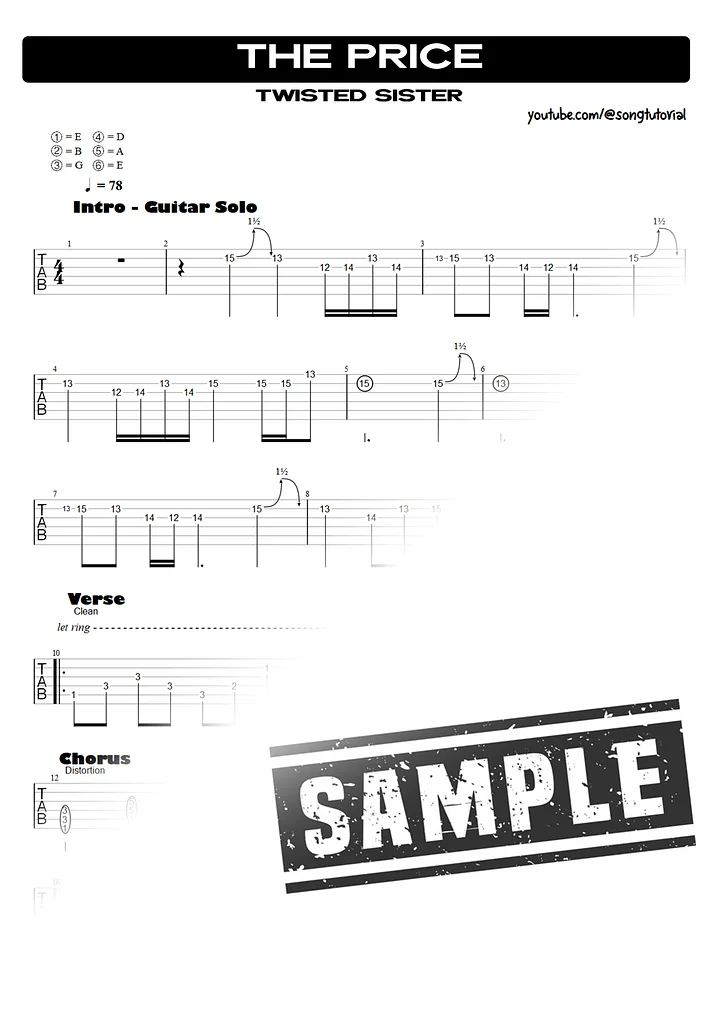 The Price | PDF Tab + Guitar Pro | Twisted Sister product image (2)