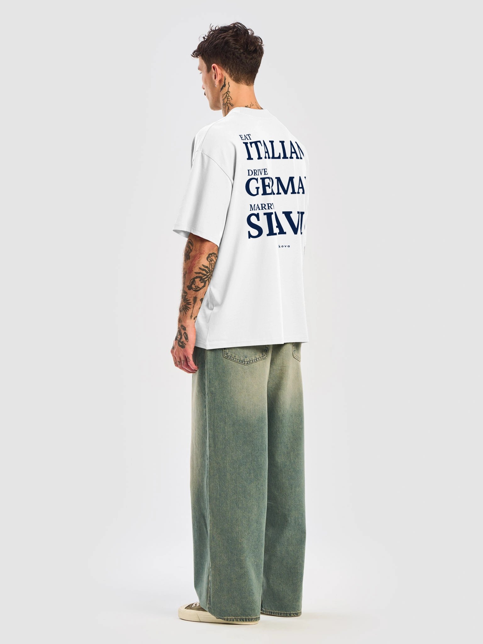 Eat Italian, Drive German, Marry Slavic — Oversized Tee product image (4)