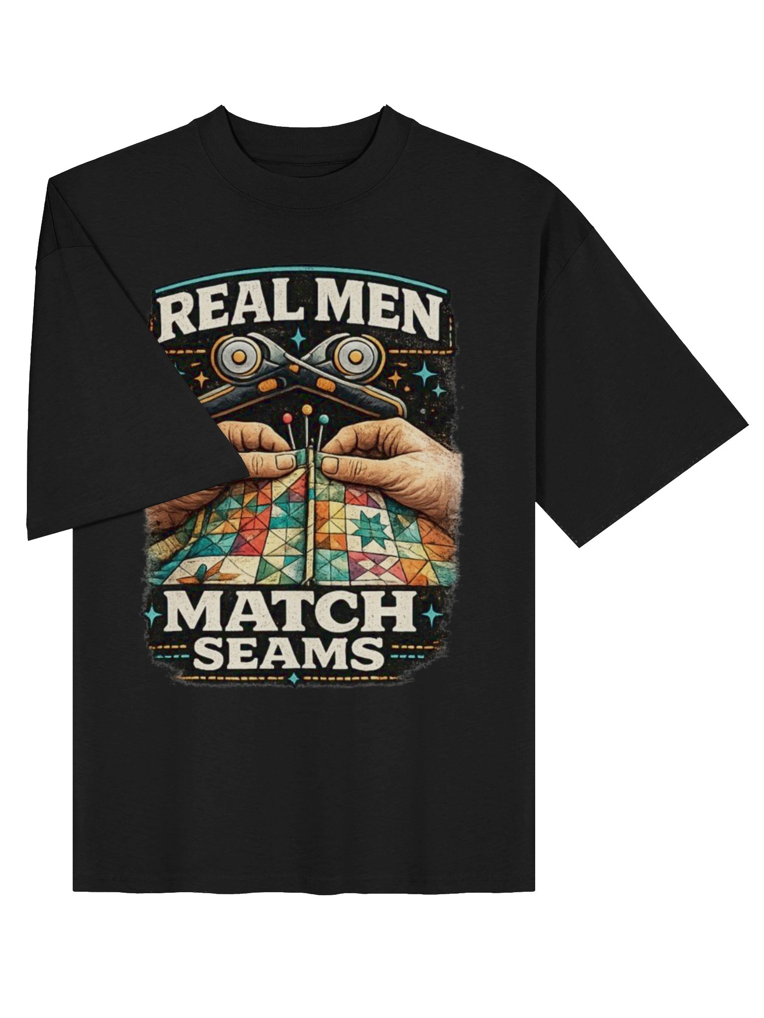 REAL MEN Match Seams — Quilter Patchwork Tee product image (8)