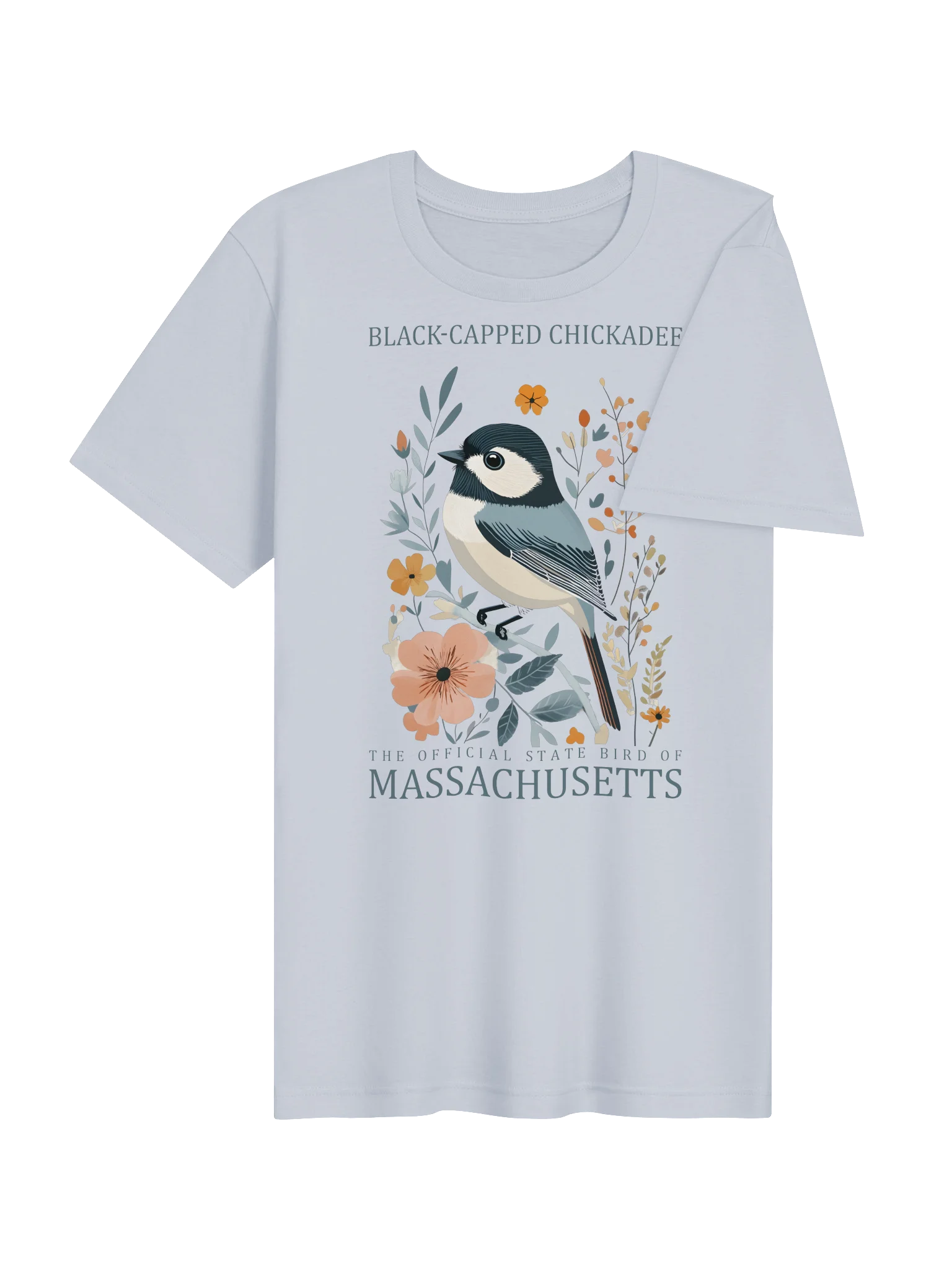 Black-Capped Chickadee Massachusetts Bird Tee product image (4)