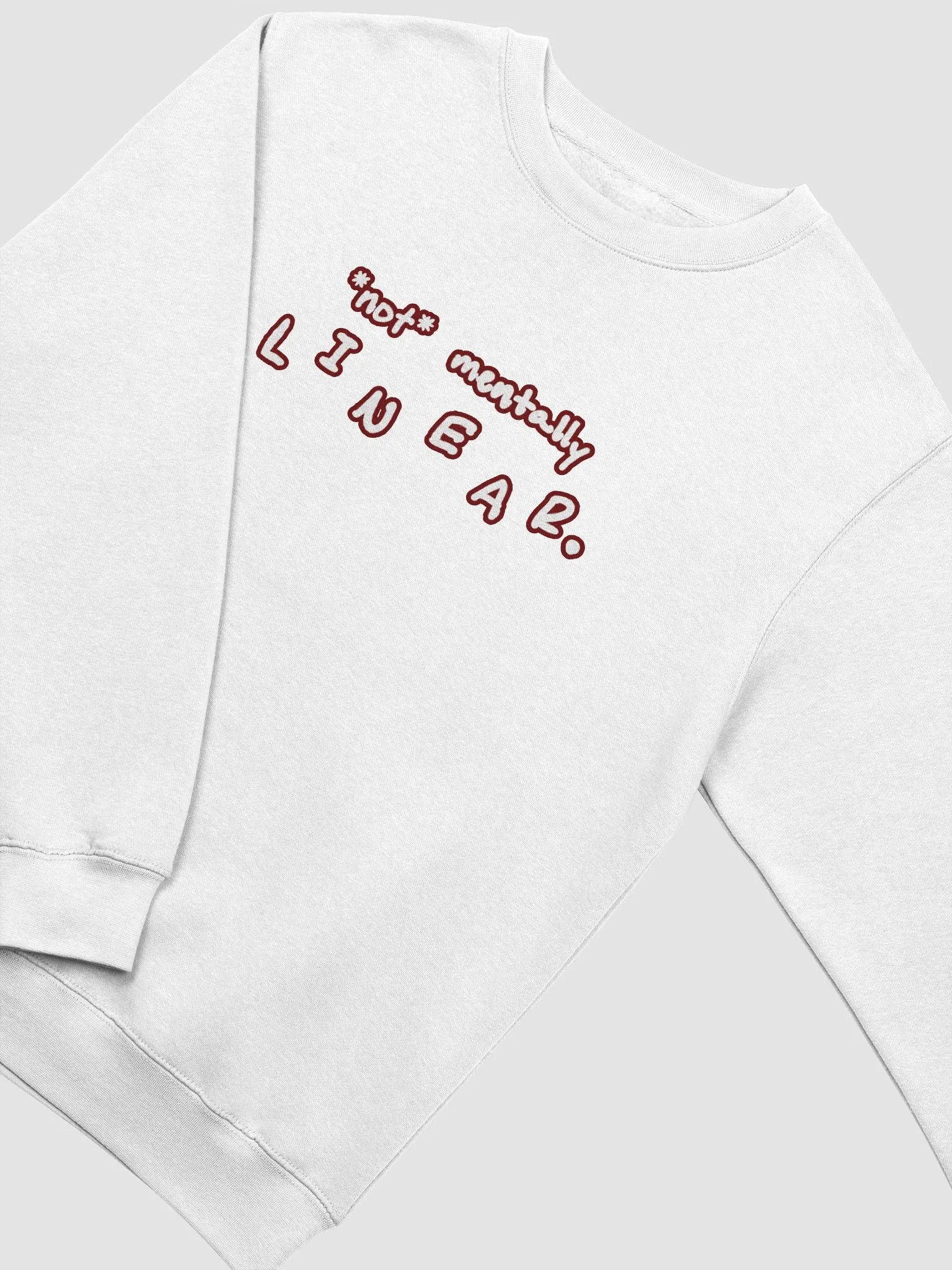 *not* mentally linear (lined design, #6D1616) printed crewneck product image (23)