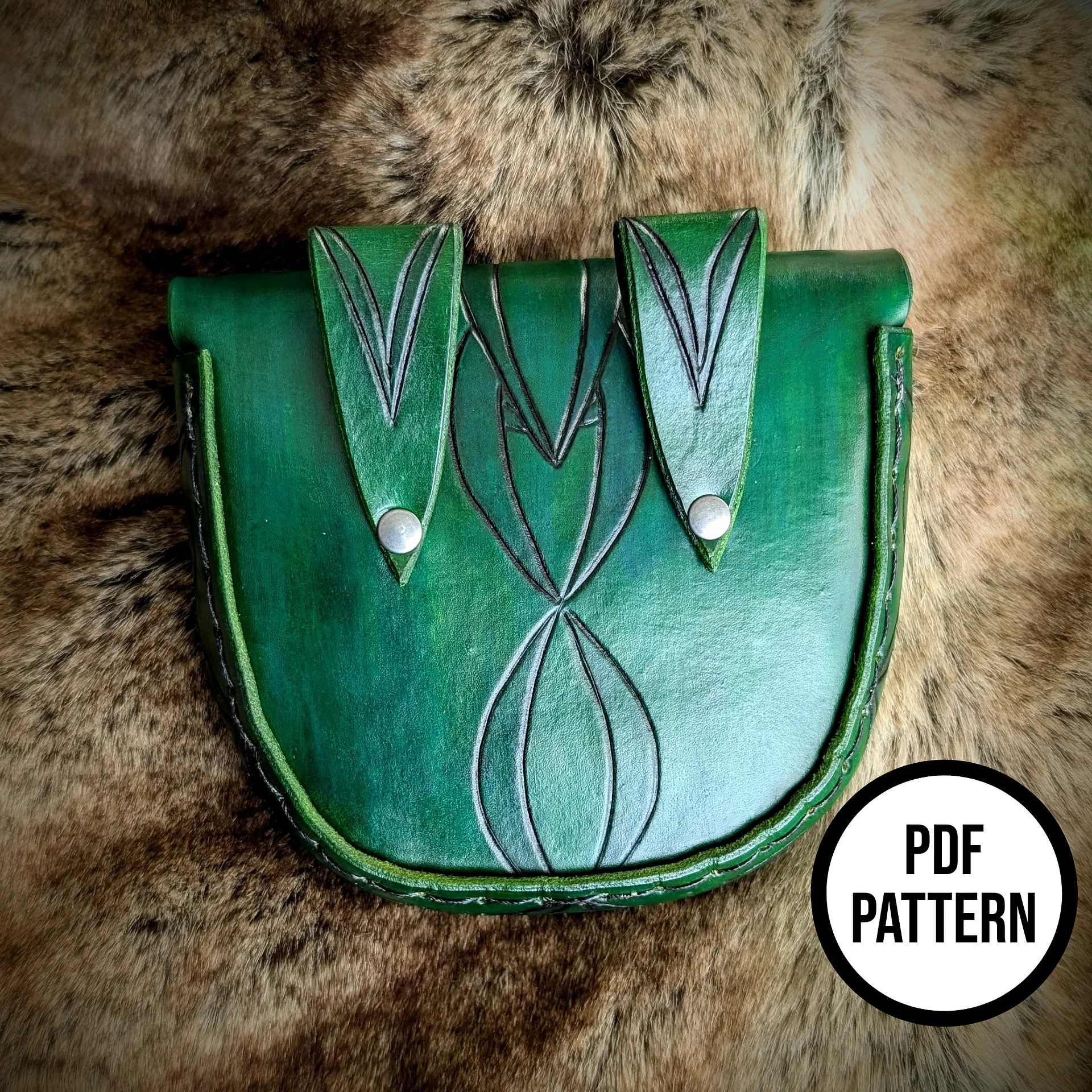Elven Belt Pouch - PDF Pattern for Leather Craft product image (3)