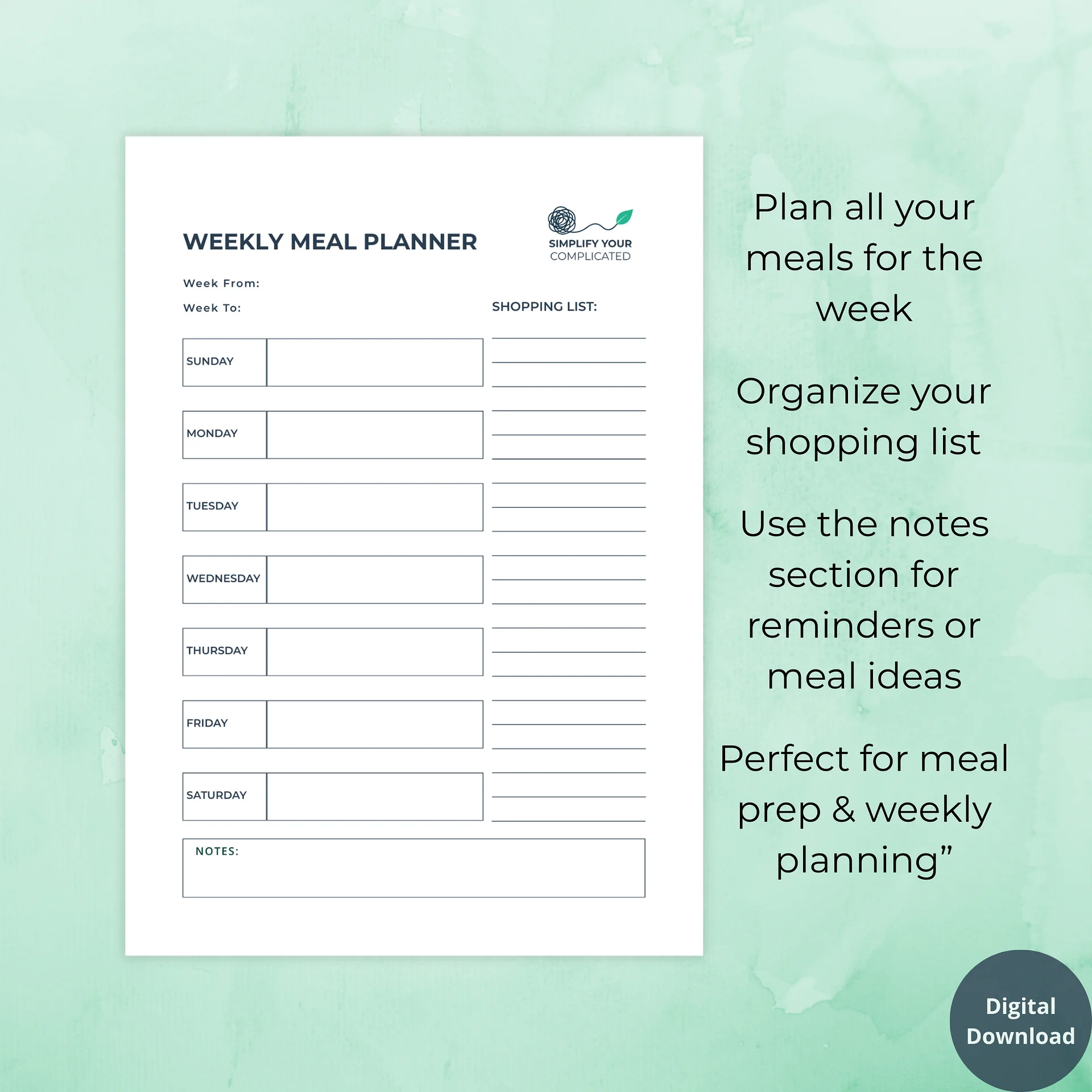 Weekly Meal Planner product image (2)