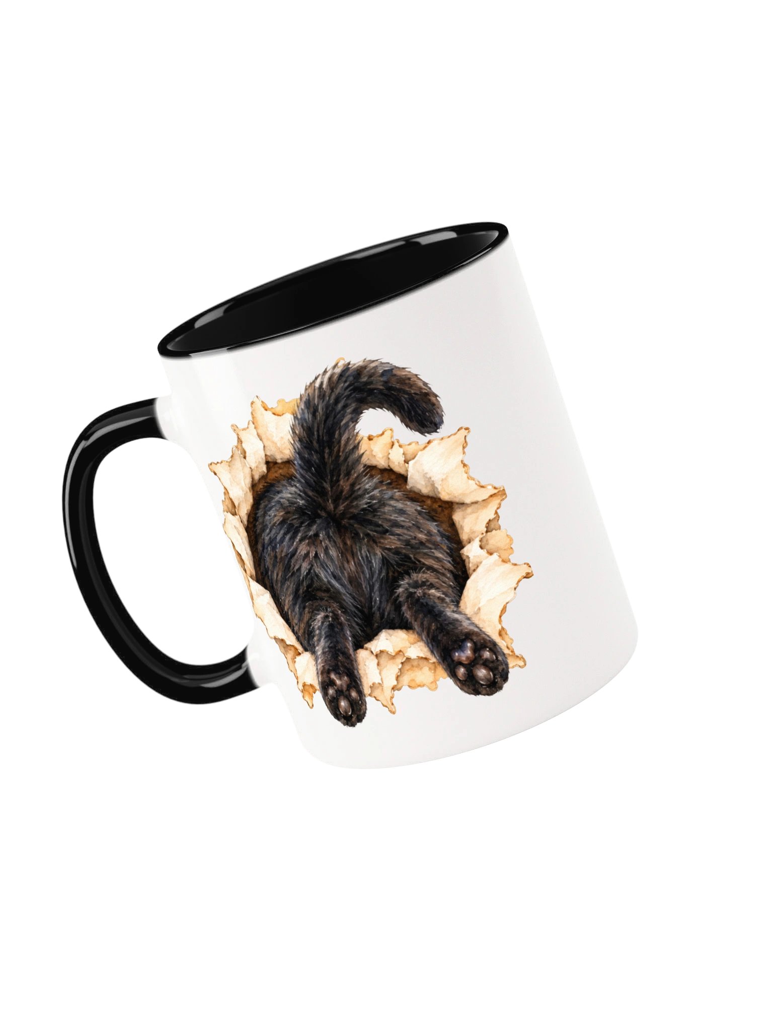 Peekaboo Black Cat Front and Back Coffee Mug product image (18)