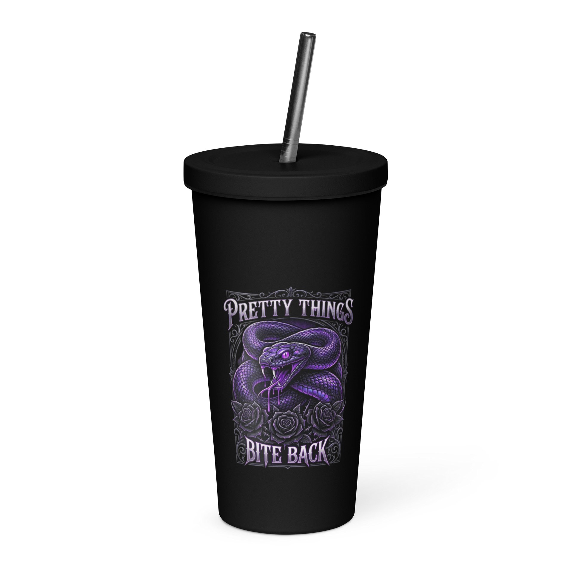 Pretty Things Bite Back — Coiled Purple Snake Tumbler product image (1)