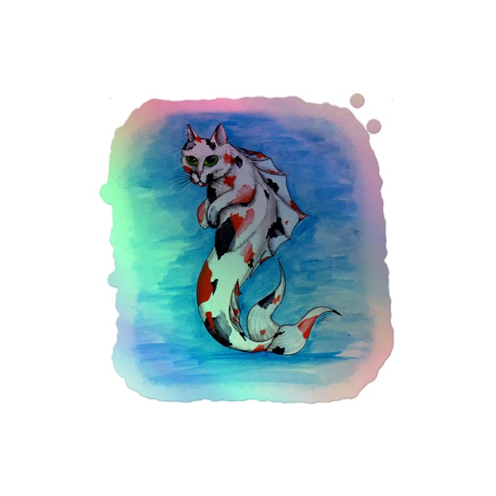 Mermeow Calico Holo Sticker product image (2)