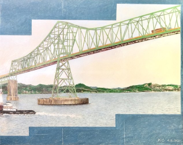 View from the Cannery Pier Hotel in Astoria, Oregon 04.16.20 print (Right Side) product image (1)