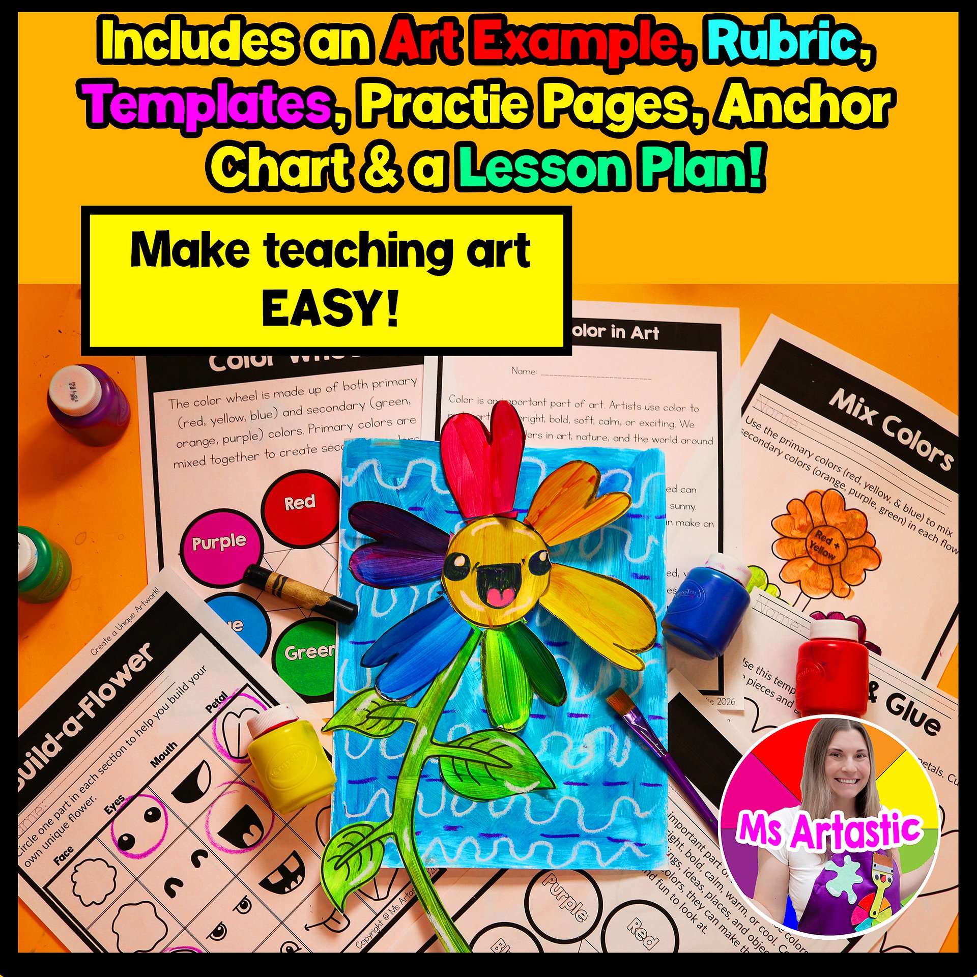 Color Lesson Color Wheel Art Project 1st Grade Art Activity Element of Art Color product image (3)
