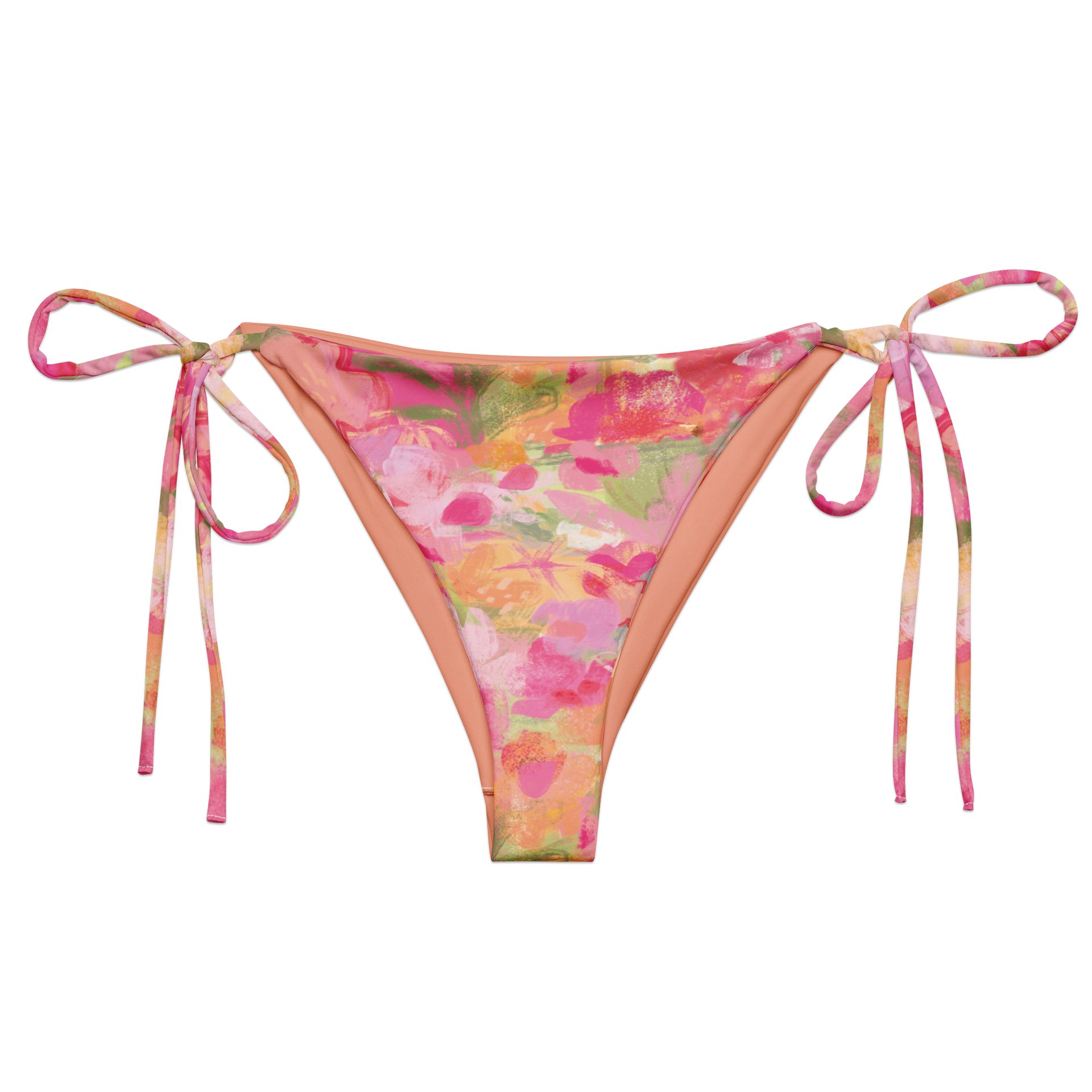 Recycled Triangle Bikini Bottom "Sweet Pastel Florals of Spring" product image (3)