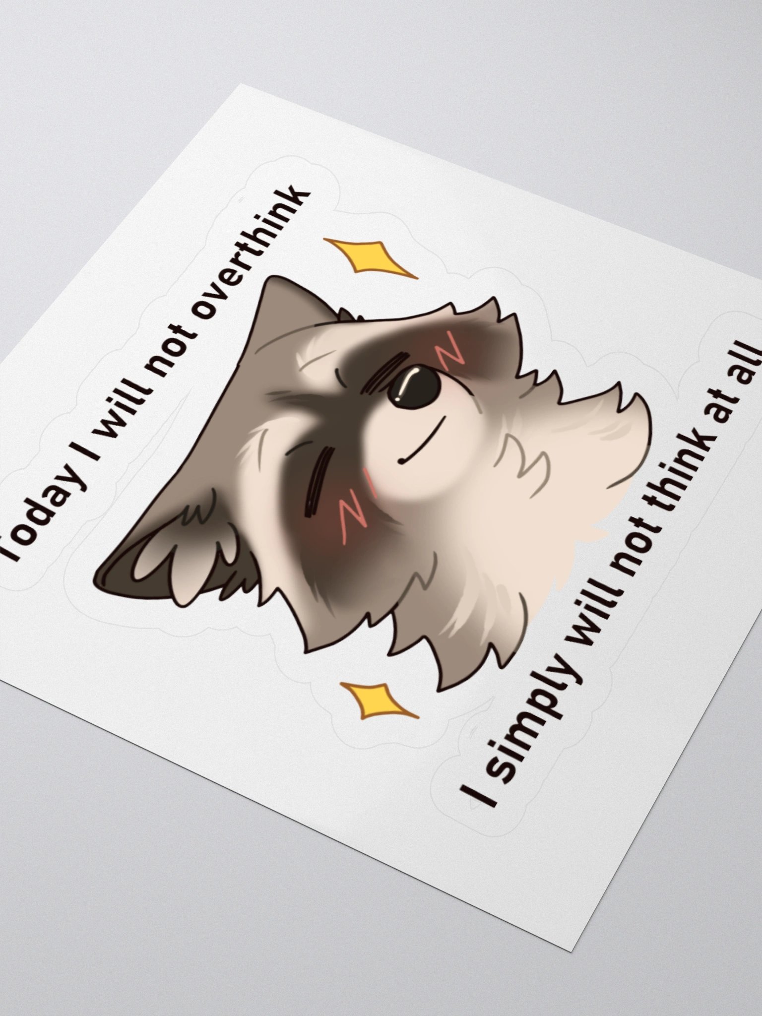 Will Not Overthink Raccoon Vinyl Sticker product image (3)