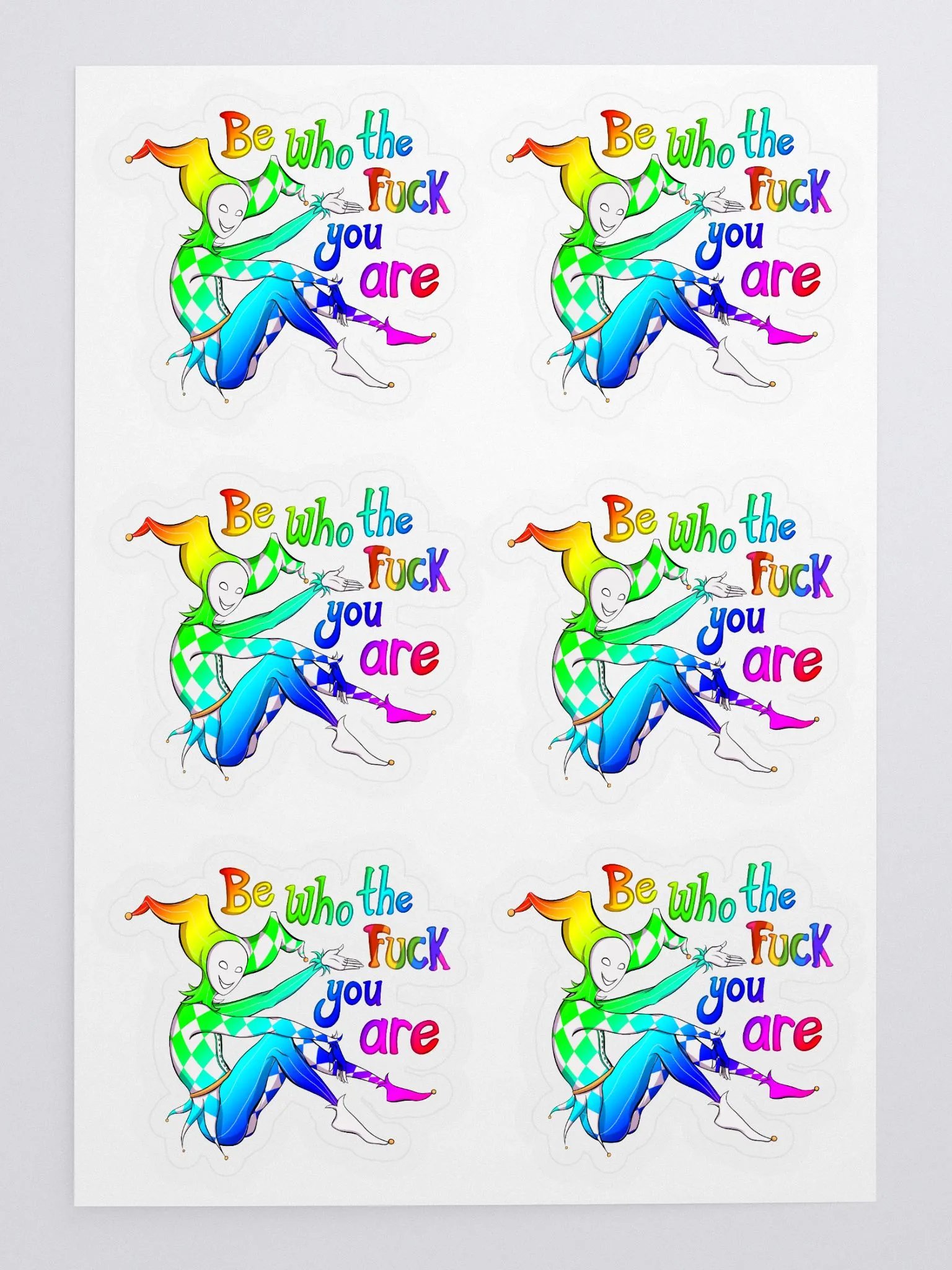 Pride Rainbow Jester Sticker Sheet product image (1)