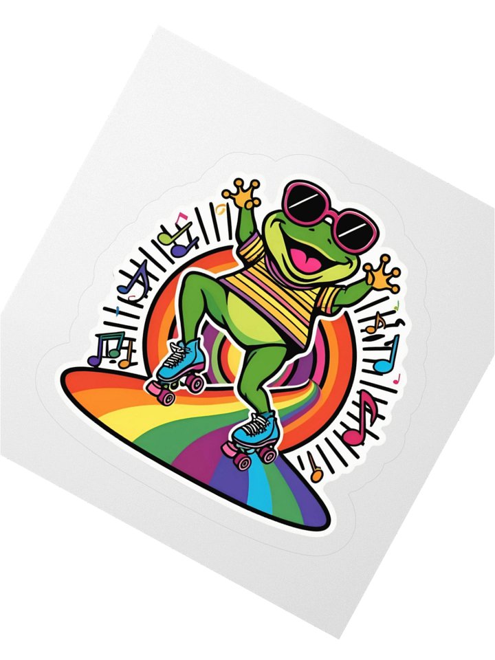 Funky Frog Roller Skating Sticker product image (2)