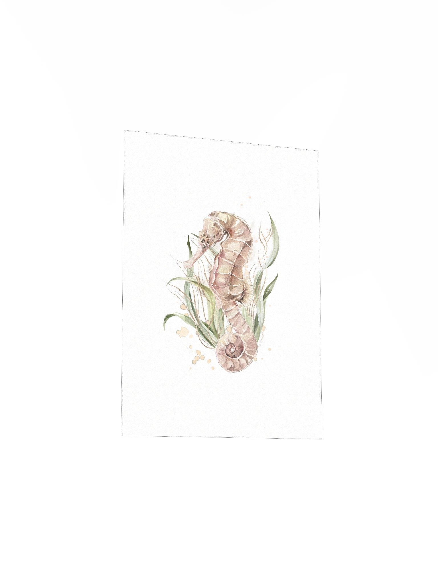 Seahorse Watercolor with Seaweed product image (5)