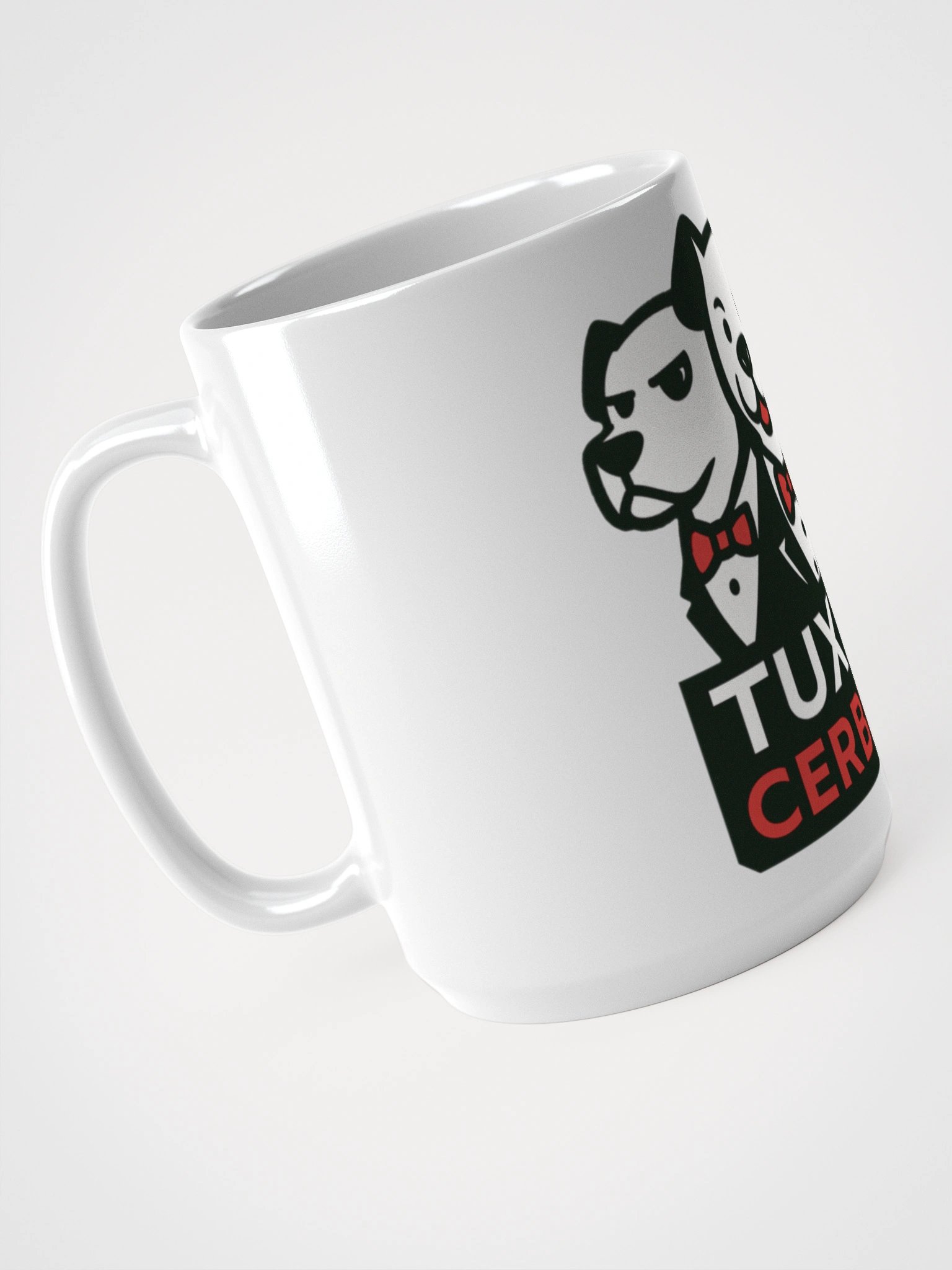 Tuxedo Cerberus White Glossy Mug product image (3)