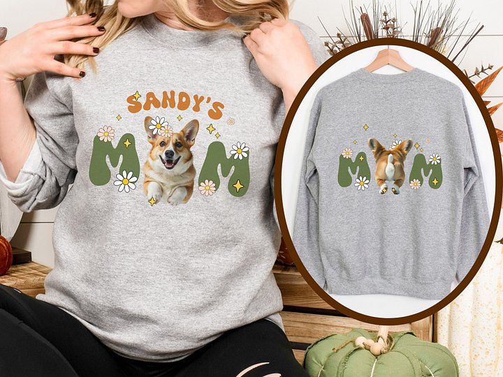 Corgi mom retro light sweatshirt product image (1)