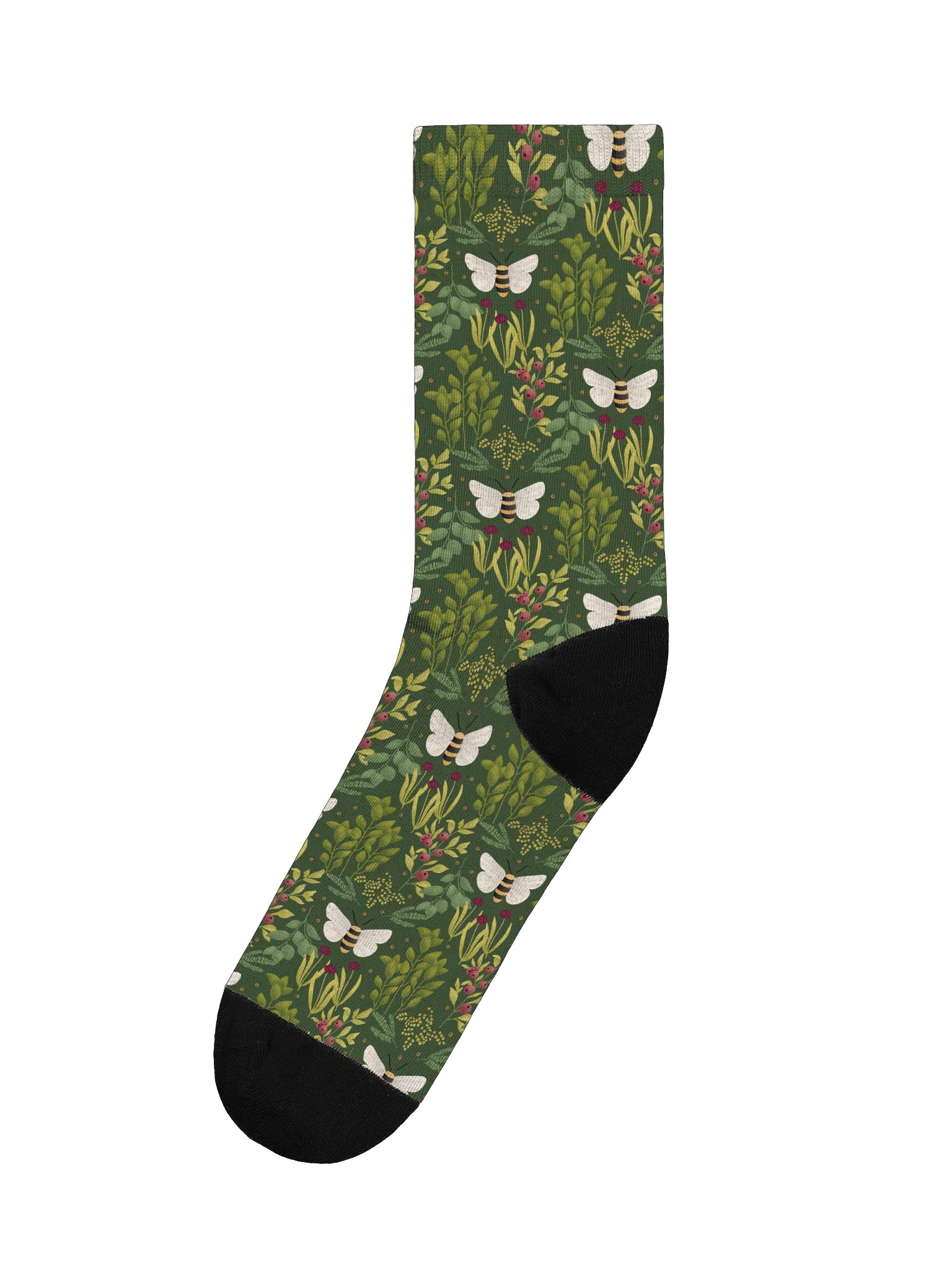Bees and Foliage Premium Sustainable Crew Socks product image (1)