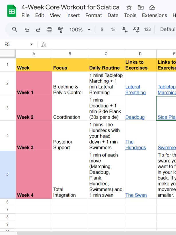 4-Week Core Workout Tracker for People with Sciatica product image (2)