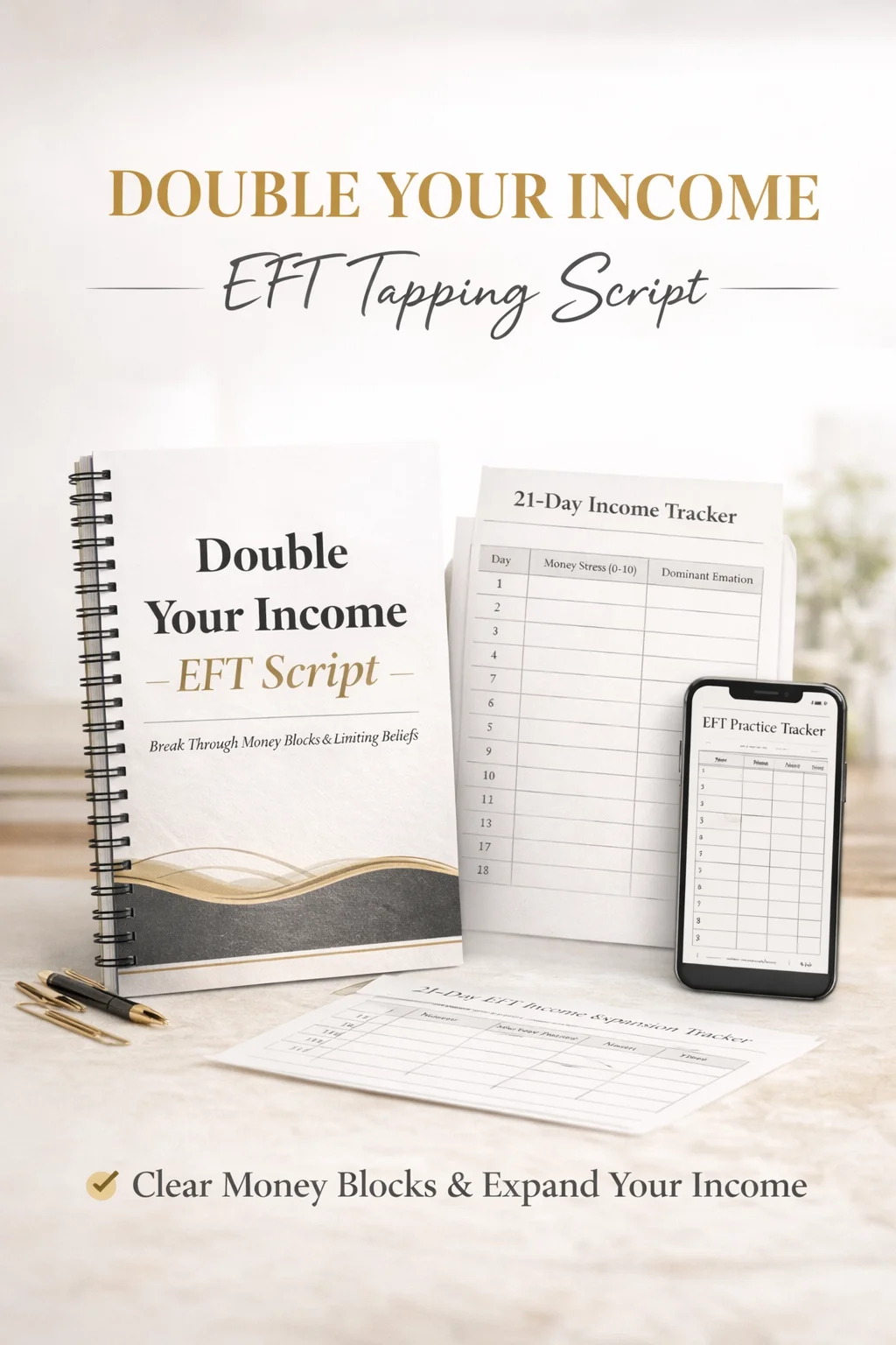 💰 Double Your Income – EFT Tapping Script + 21-Day Tracker product image (2)