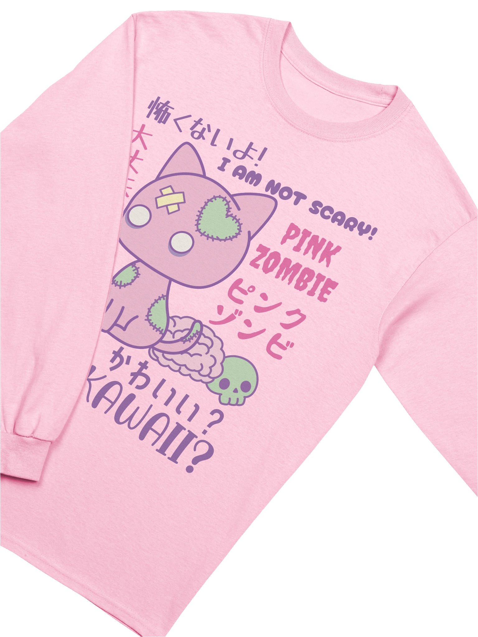 Pink Zombie Kitty - Unisex Adult Long Sleeve T-shirt product image (17)