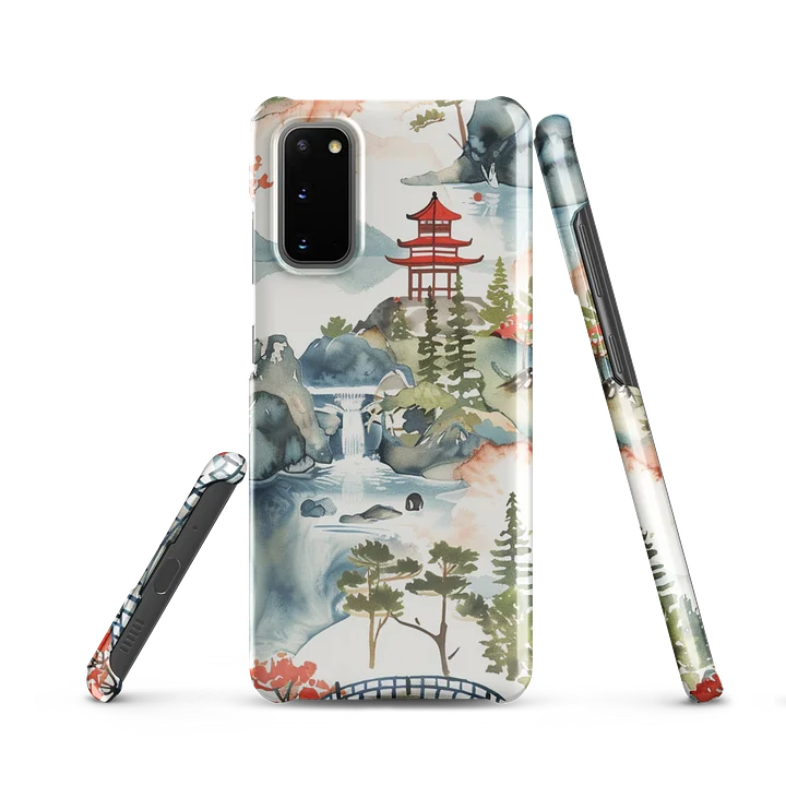 Japanese Pagoda Watercolor Galaxy Snap Case - Landscape Art Cover product image (4)