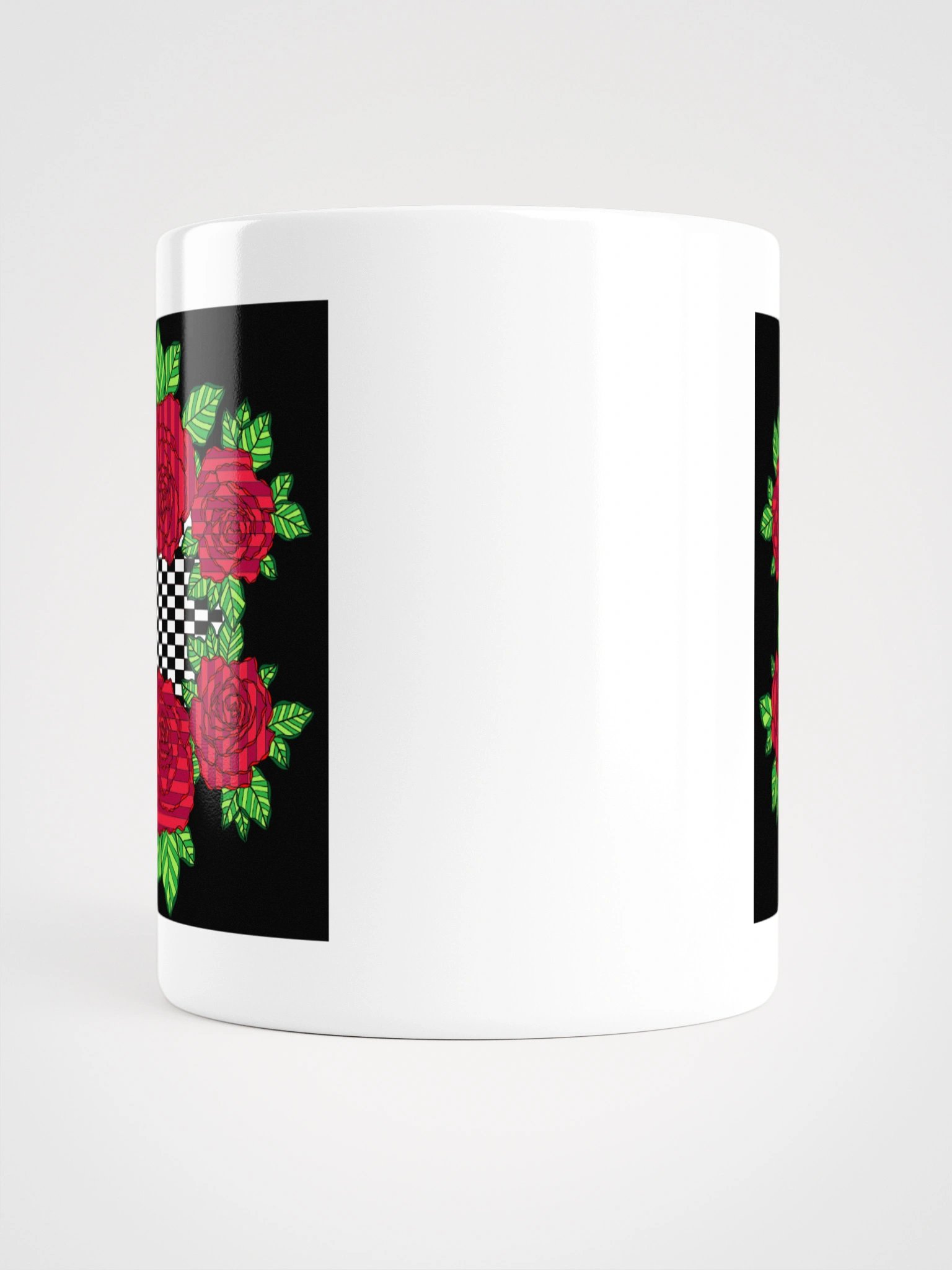 White Glossy Mug (Rose-Black) product image (2)