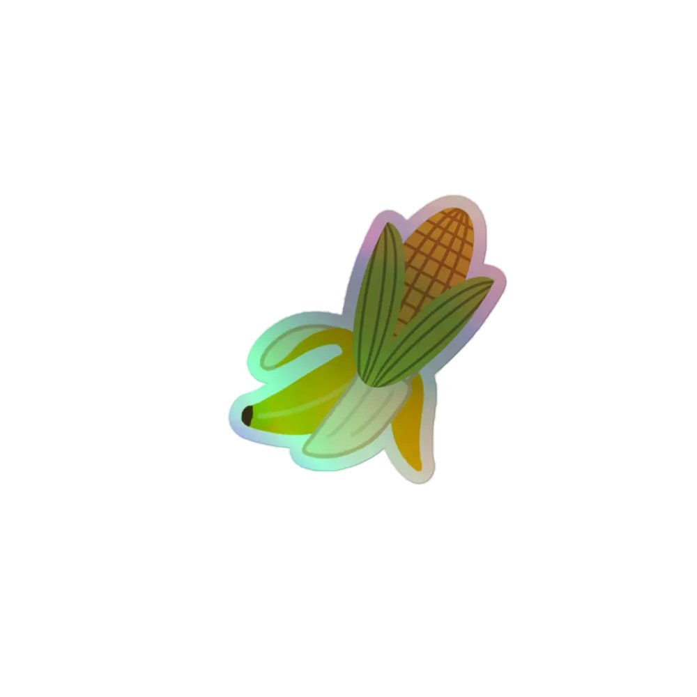 Banana Corn Holographic Sticker - Show your Support with Style - Accessories product image (1)