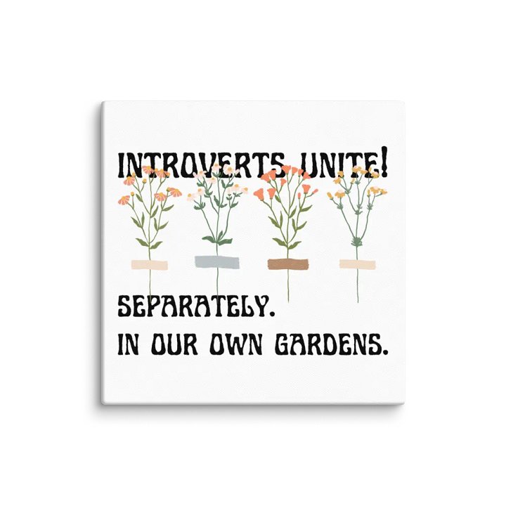 Hand-drawn funny sarcastic gardening introvert canvas wall art product image (2)