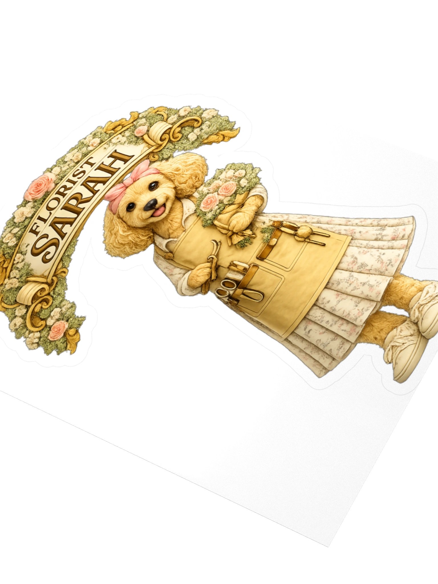 Florist Sarah Dog Kiss Cut Sticker product image (3)