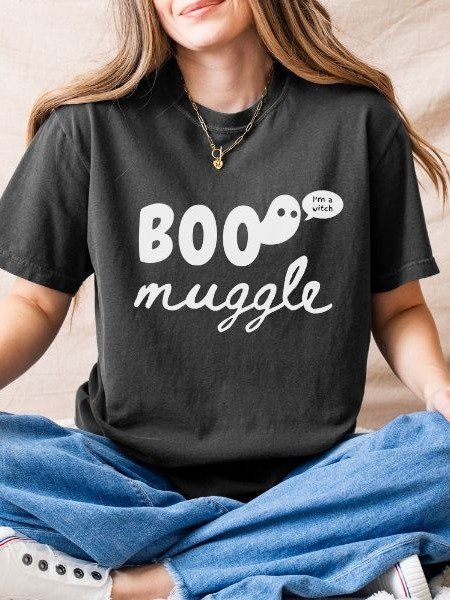Boo Magical Halloween Cozy Minimalist Fall Shirt product image (8)