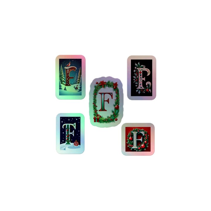 All F's Christmas Monogram Holo Sticker Pack product image (1)