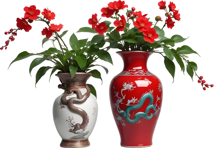 Chinese Art – Snake-Inspired Vase PNG product image (1)