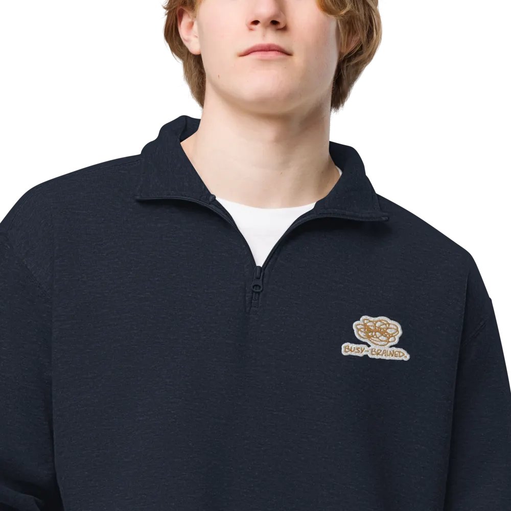 BUSY-BRAINED (brass bubble design) embroidered quarter zip product image (15)