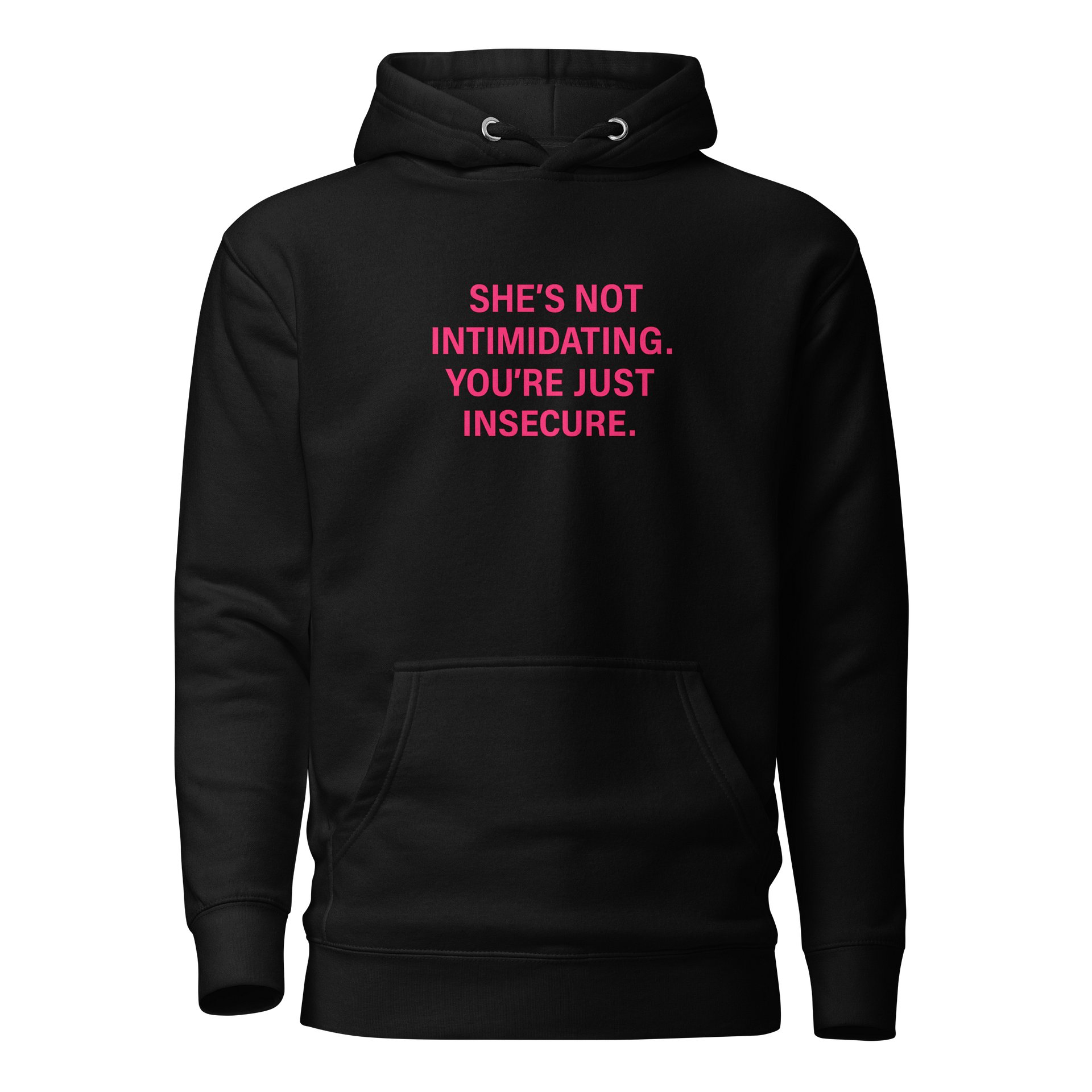 She’s Not Intimidating Hoodie – Black Edition product image (1)