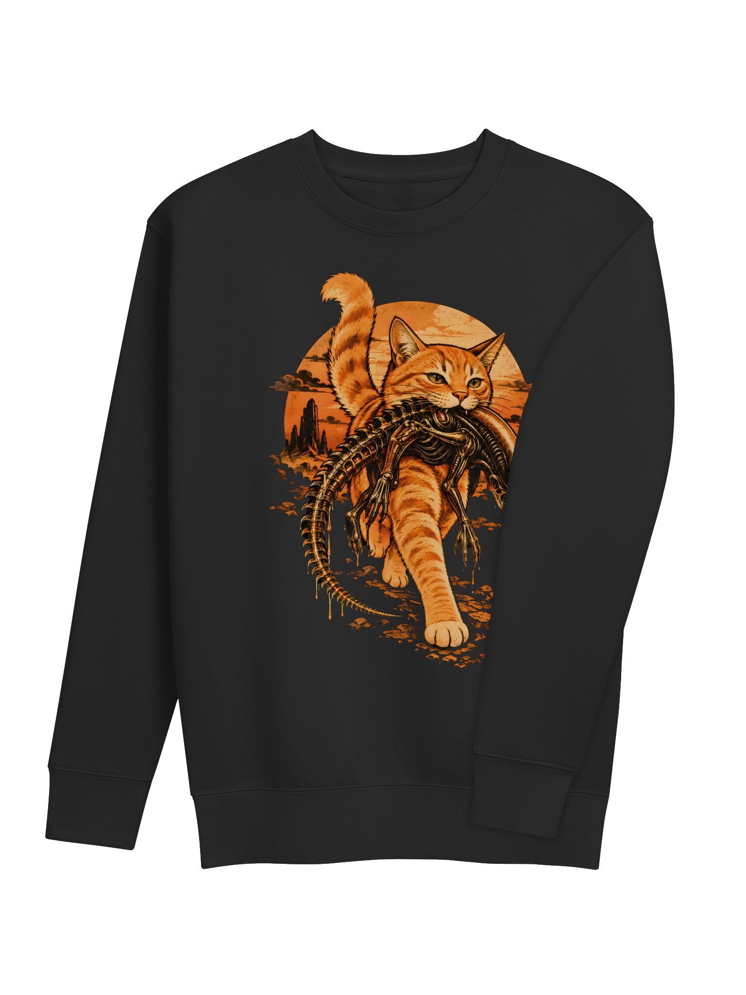 Vintage Orange Tabby Cat Sweatshirt 🐈 Retro Cat Graphic Crewneck product image (5)