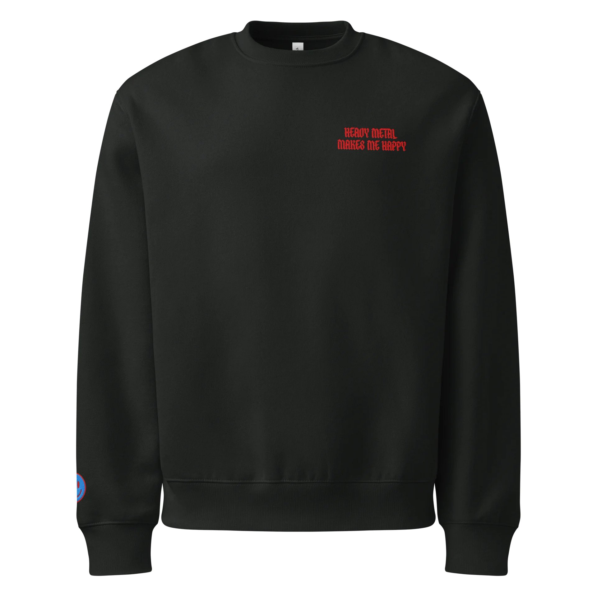 "Heavy Metal Makes Me Happy" Embroidered Sweatshirt product image (1)