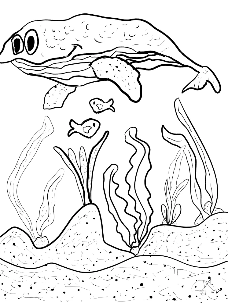 TSStechAngel's World - Humpback whale Coloring Page product image (1)