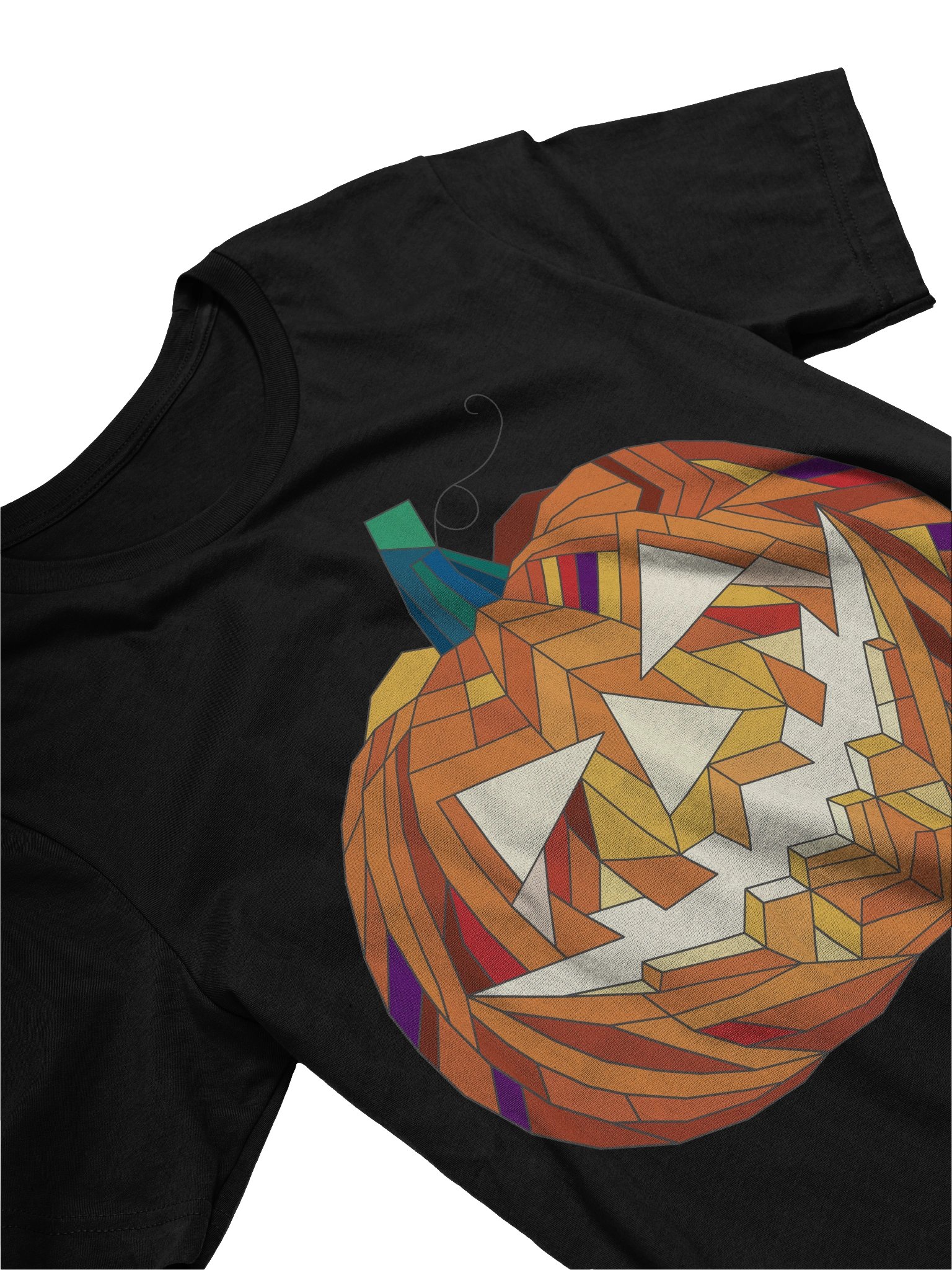 Stained Glass Jack-o'-lantern T-Shirt | Halloween Pumpkin Tee product image (6)